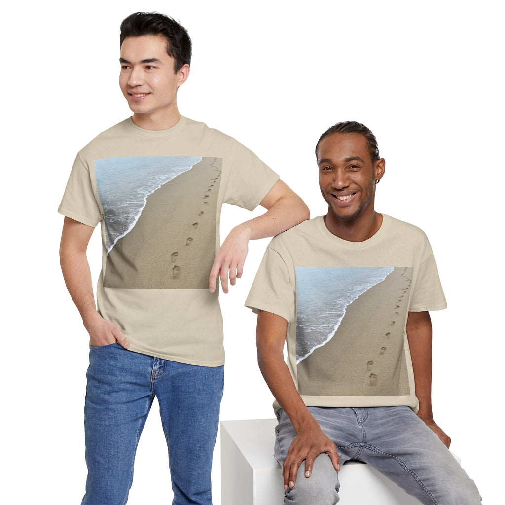 Beach Footprints Coastal Photo Tee – Front Print | Intuition Within