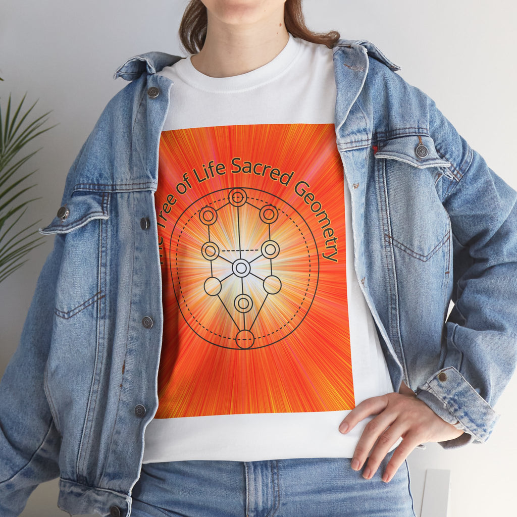 Tree of Life Sacred Geometry Tee – Orange Front Print | Intuition Within