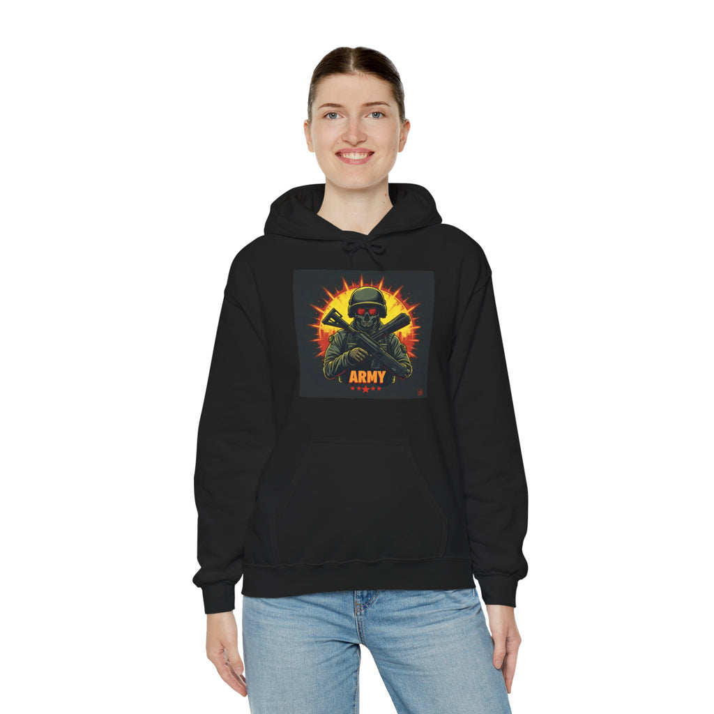 Army Tribute Skull Soldier Hoodie | Intuition Within