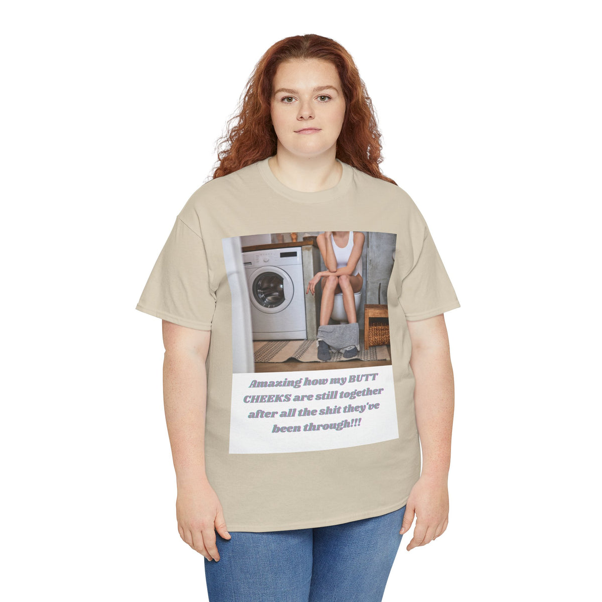 Still Together Bathroom Humor Tee – Female Design, Front Print | Intuition Within