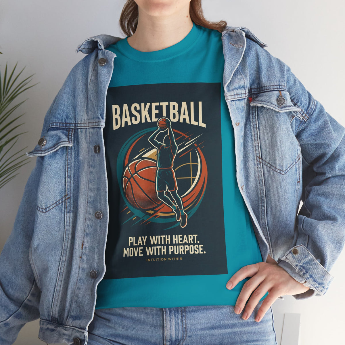 Play with Heart, Move with Purpose Basketball T-Shirt