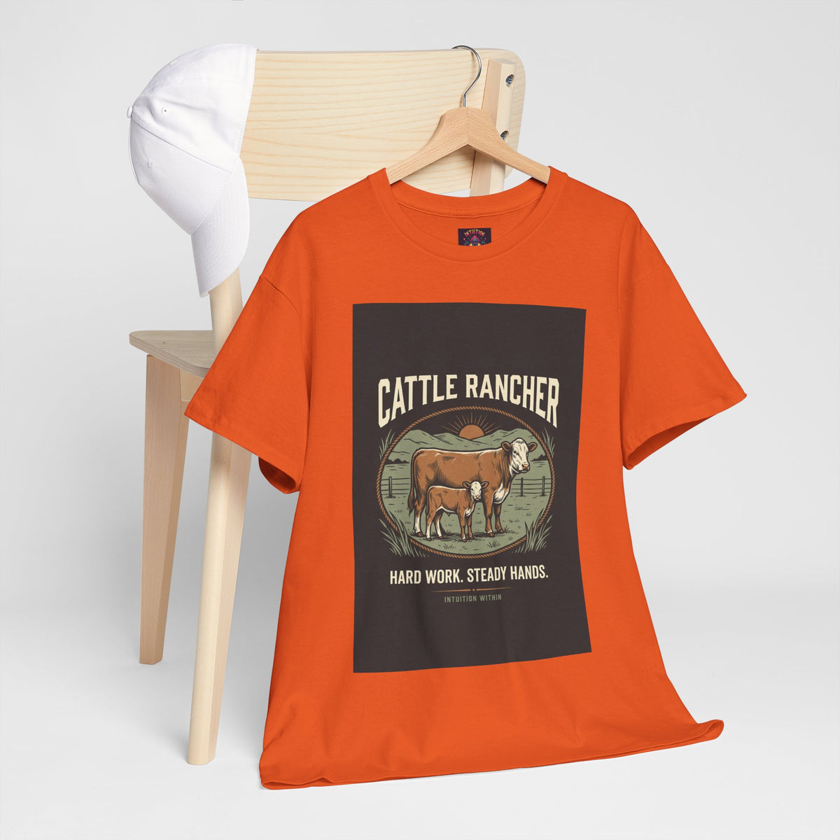 Hard Work, Steady Hands Cattle Rancher T-Shirt