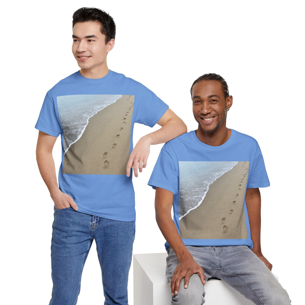 Beach Footprints Coastal Photo Tee – Front Print | Intuition Within