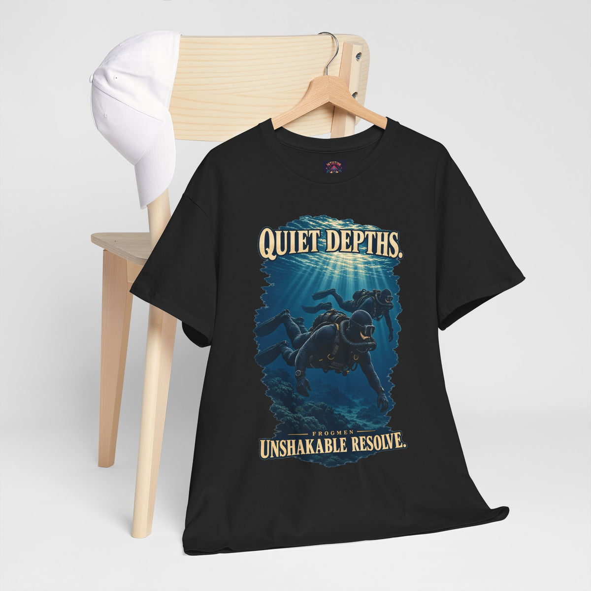 Quiet Depths, Unshakable Resolve T-Shirt | Military Diver Tribute
