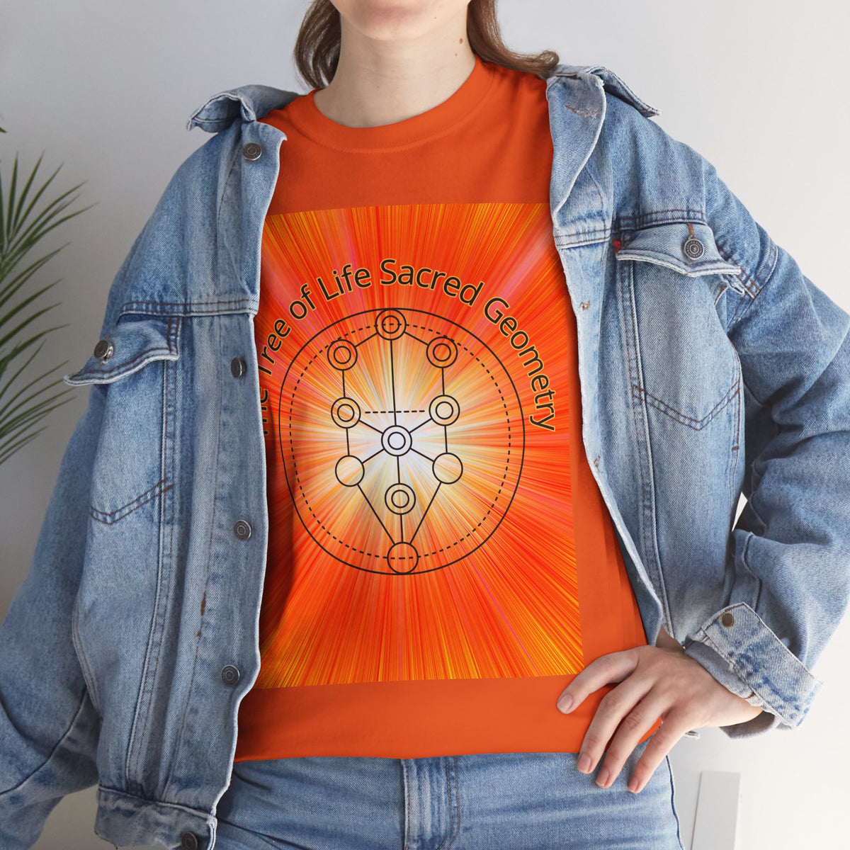 Tree of Life Sacred Geometry Tee – Orange Front Print | Intuition Within