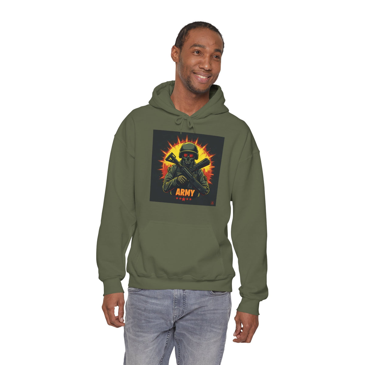 Army Tribute Skull Soldier Hoodie | Intuition Within