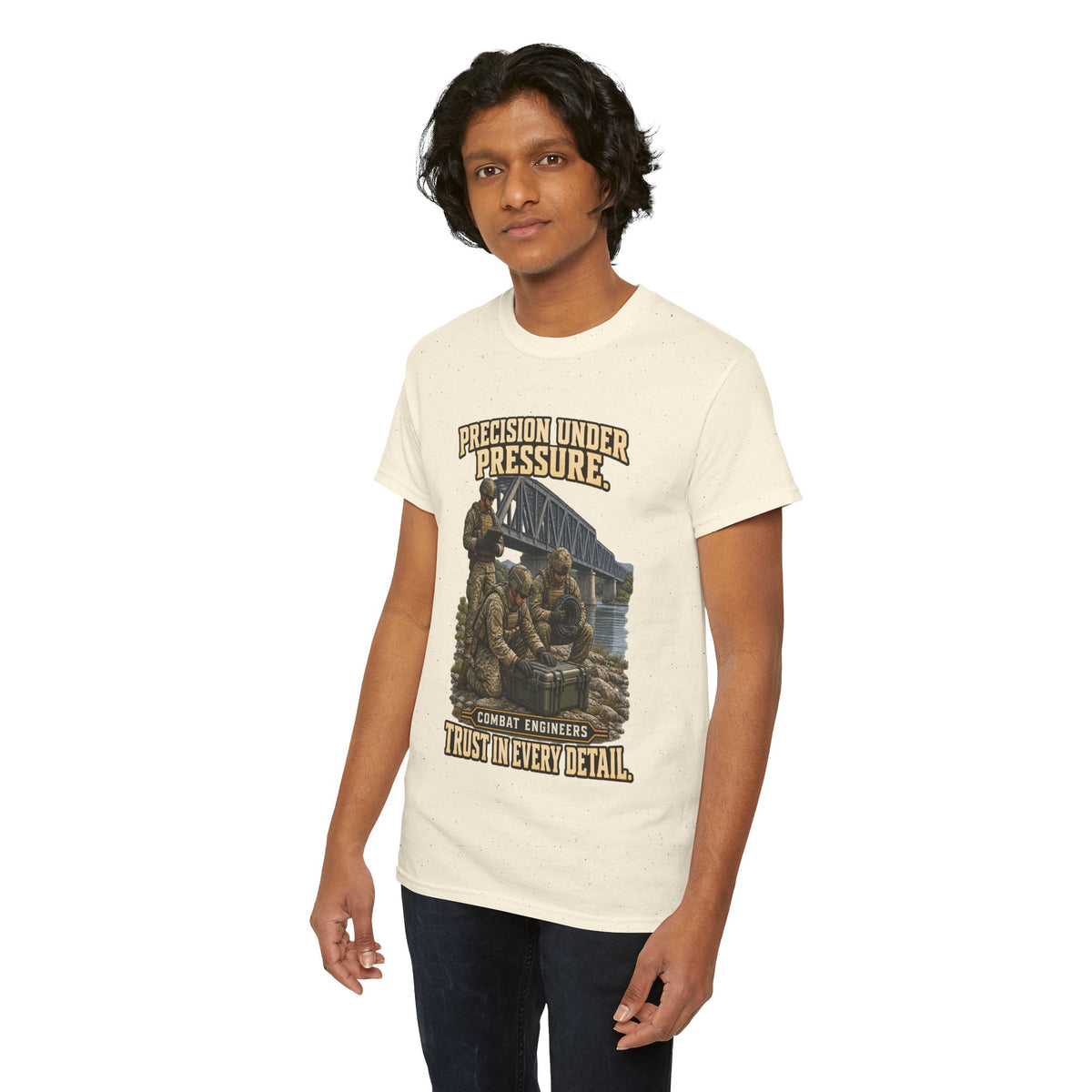 Precision Under Pressure Combat Engineer T-Shirt | Military Tribute
