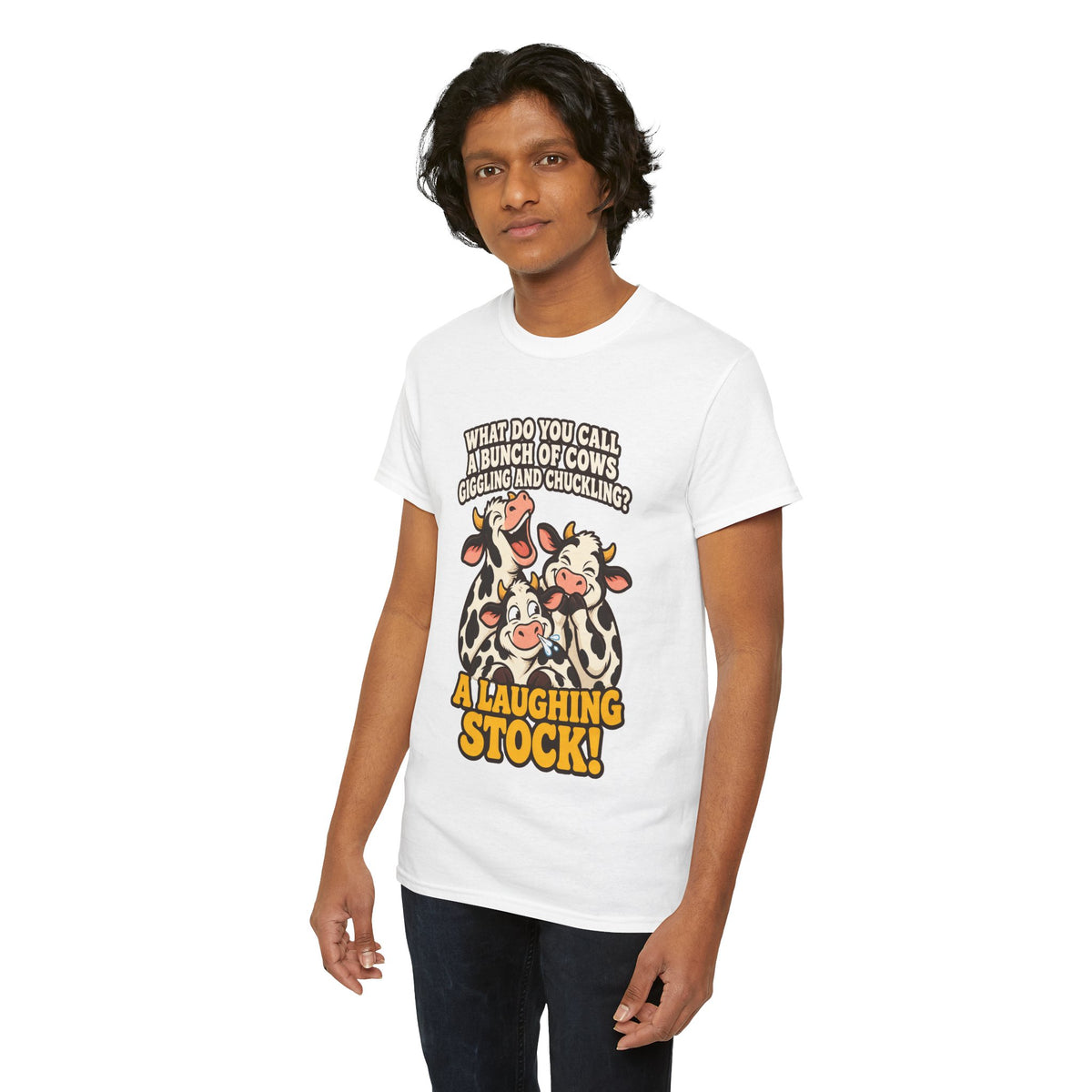 A Laughing Stock Cow Pun T-Shirt