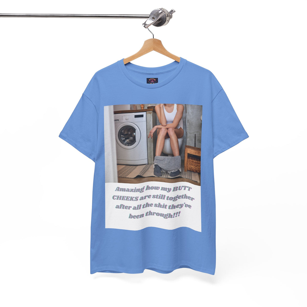 Still Together Bathroom Humor Tee – Female Design, Front Print | Intuition Within