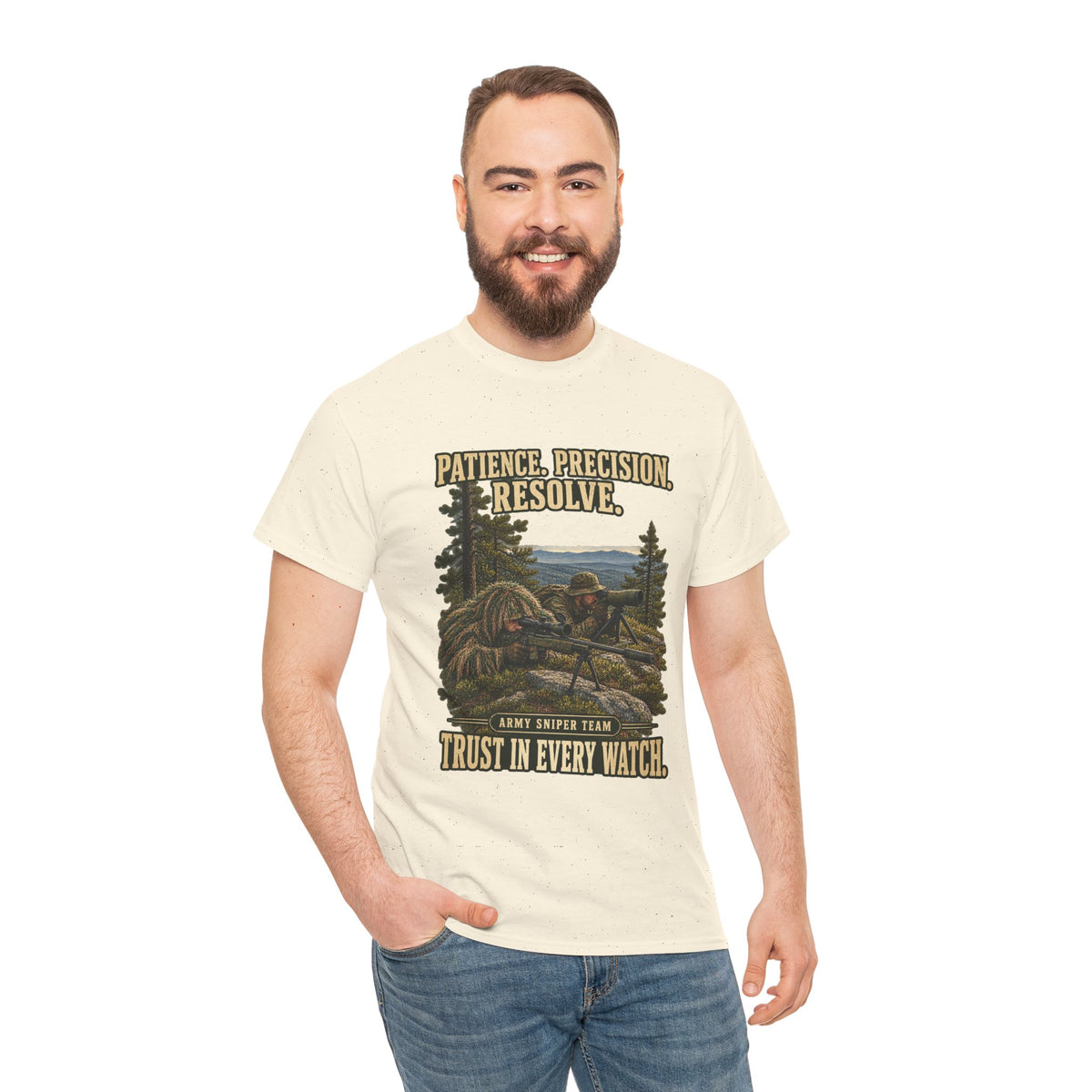 Patience, Precision, Resolve T-Shirt | Army Sniper Team Tribute
