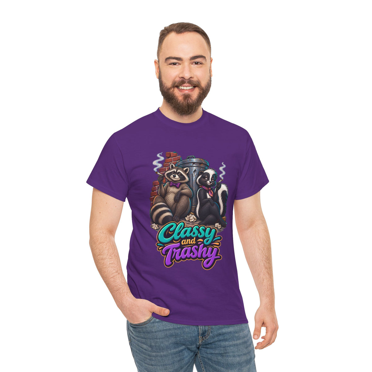 Classy and Trashy Raccoon T-Shirt | Trash Panda Humor