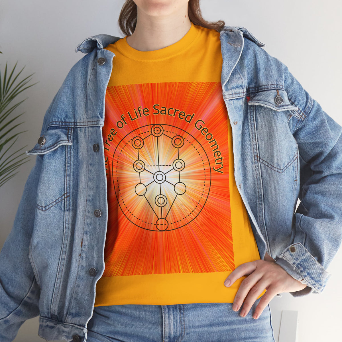 Tree of Life Sacred Geometry Tee – Orange Front Print | Intuition Within