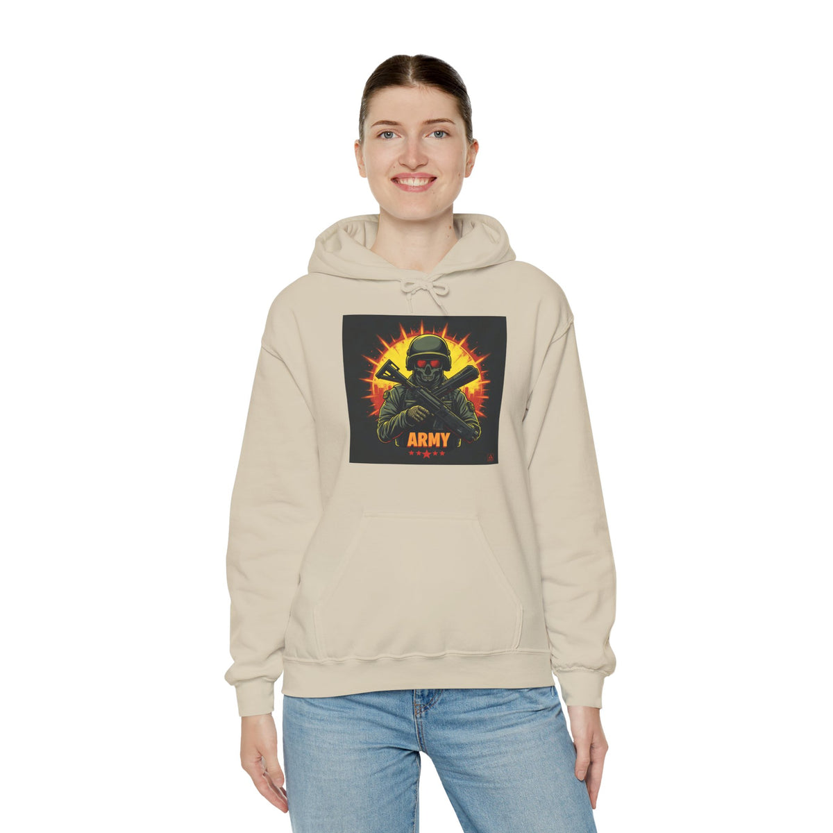 Army Tribute Skull Soldier Hoodie | Intuition Within