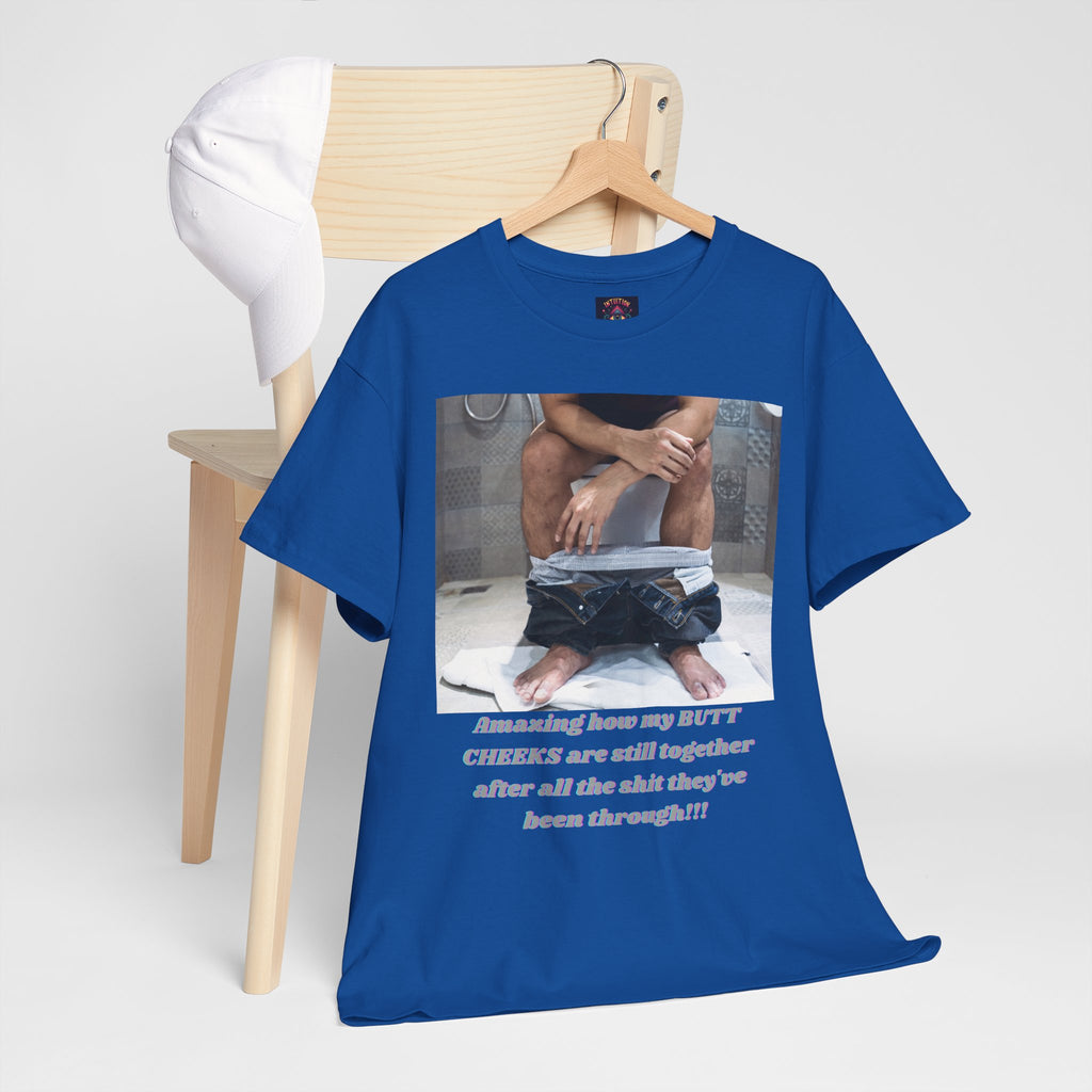 Still Together Bathroom Humor Tee – Male Design, Front Print | Intuition Within