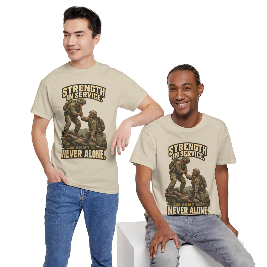 Strength in Service, Never Alone T-Shirt | Military Tribute