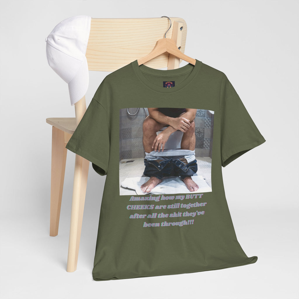 Still Together Bathroom Humor Tee – Male Design, Front Print | Intuition Within
