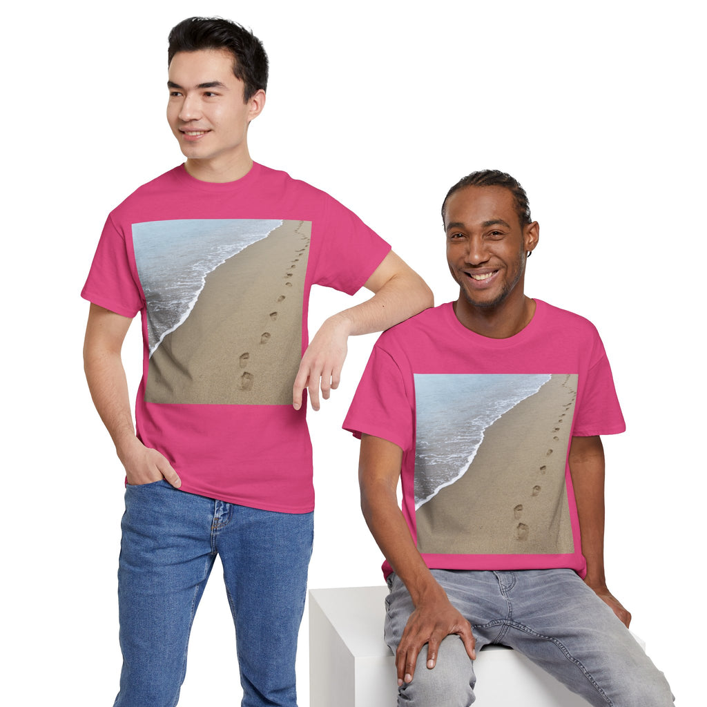Beach Footprints Coastal Photo Tee – Front Print | Intuition Within