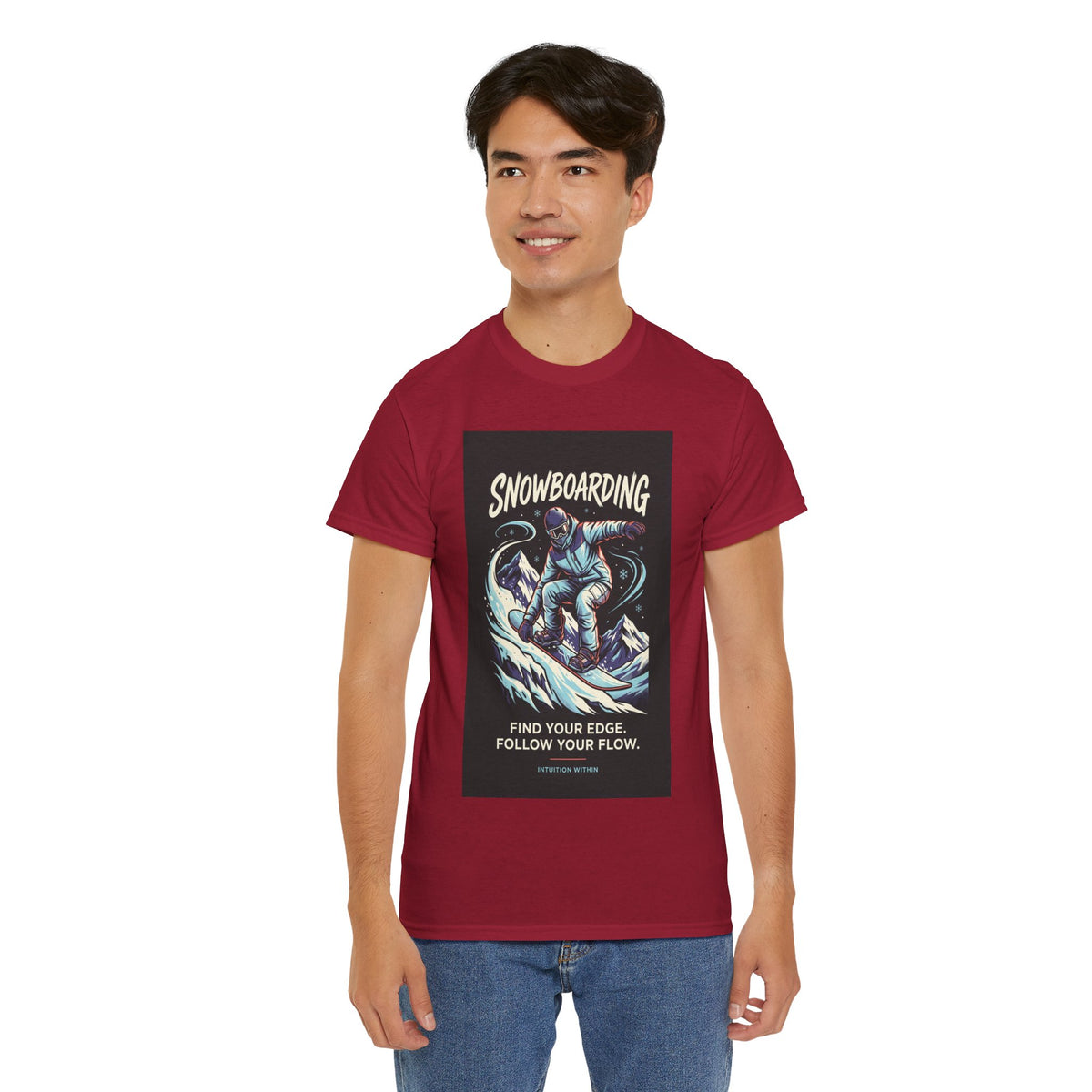 Find Your Edge, Follow Your Flow Snowboarding T-Shirt