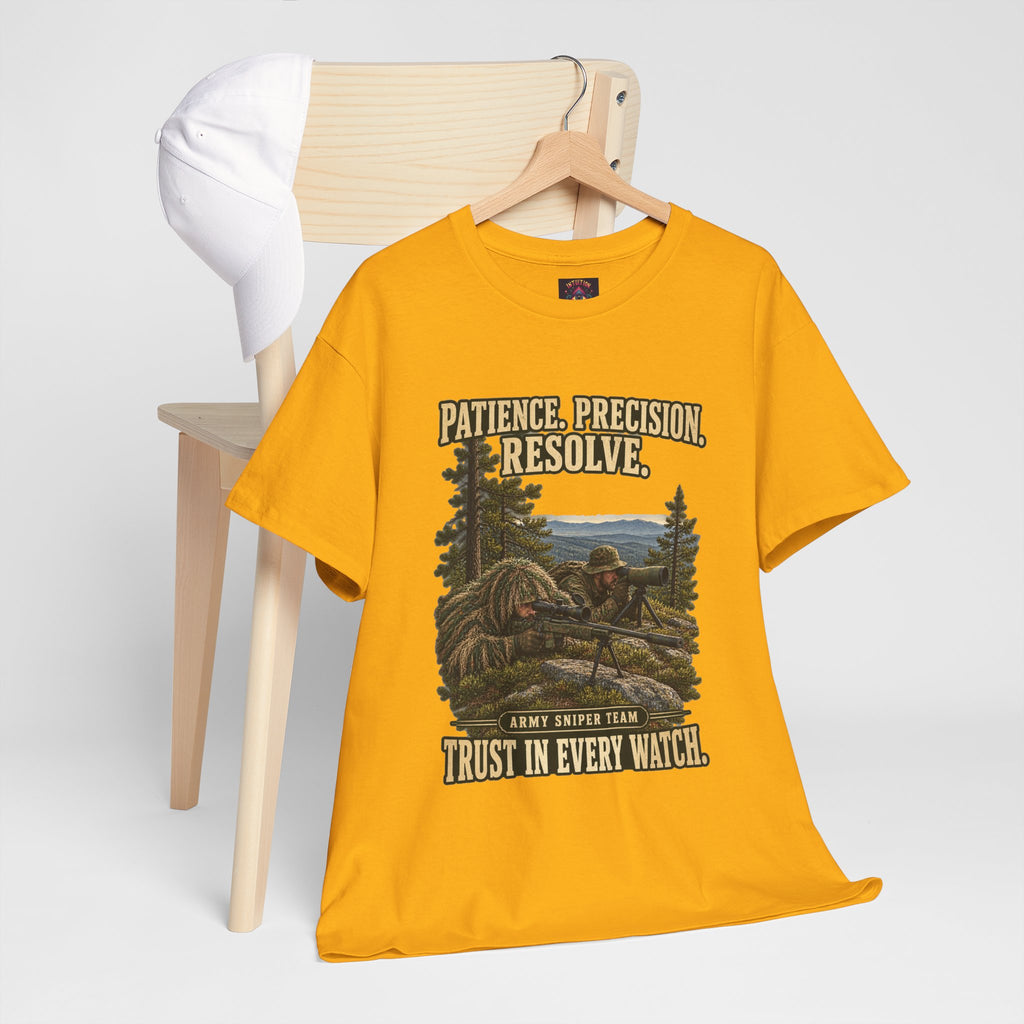 Patience, Precision, Resolve T-Shirt | Army Sniper Team Tribute