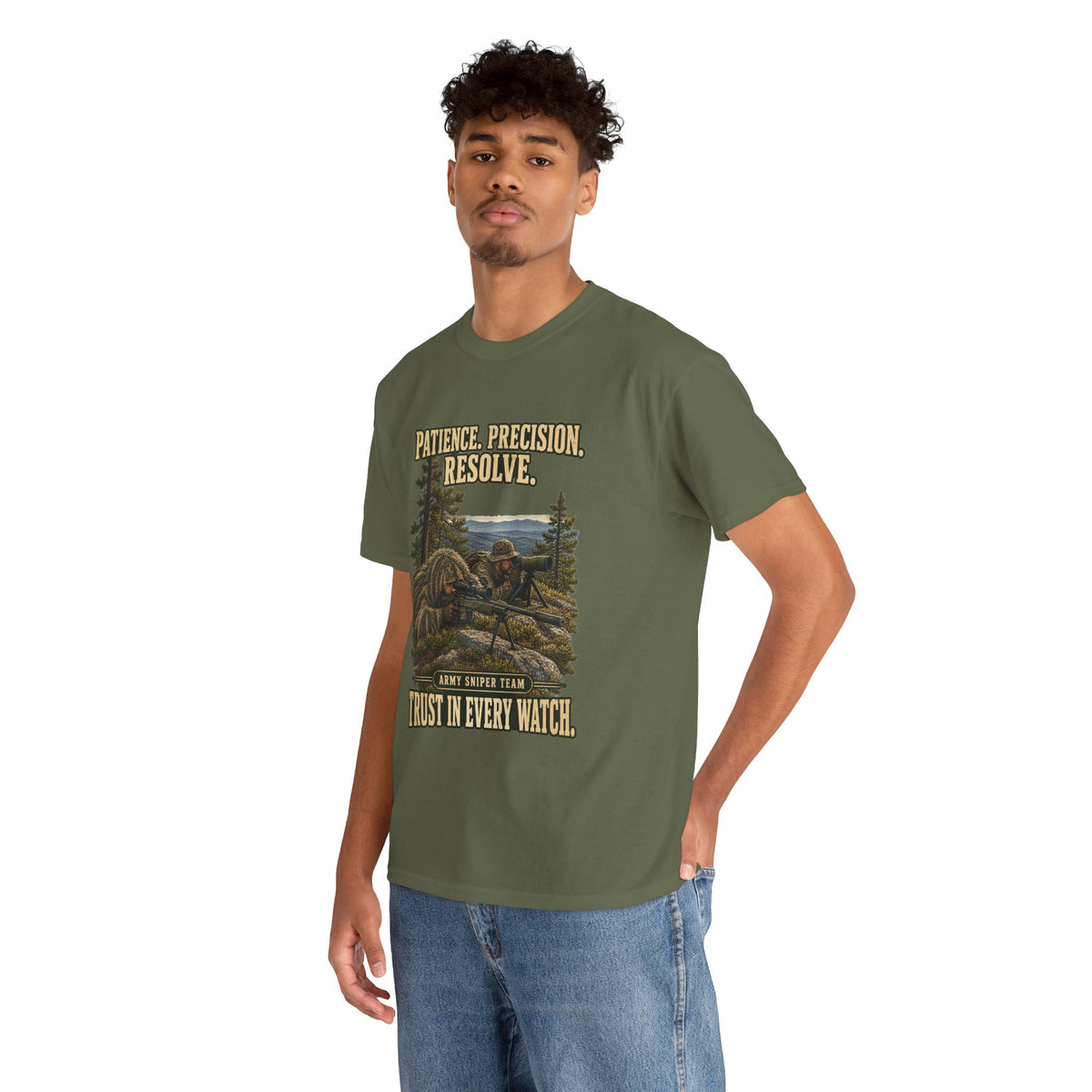 Patience, Precision, Resolve T-Shirt | Army Sniper Team Tribute