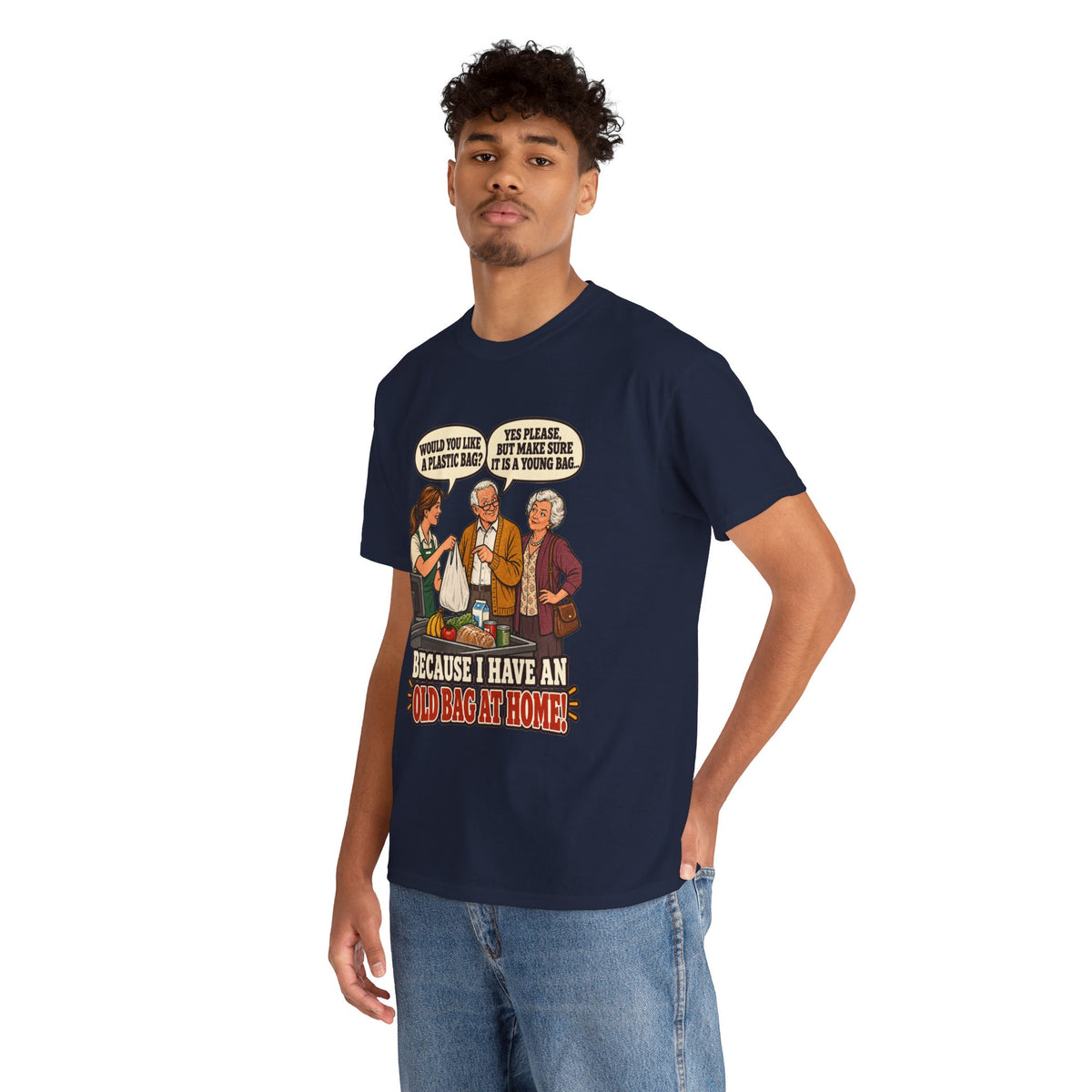 Old Bag at Home T-Shirt | Cheeky Shopping Humor
