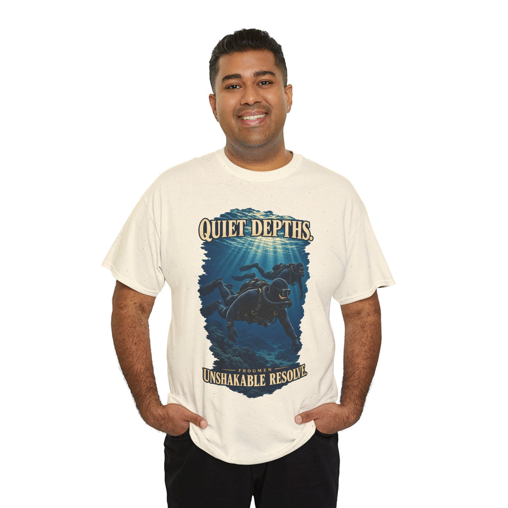Quiet Depths, Unshakable Resolve T-Shirt | Military Diver Tribute
