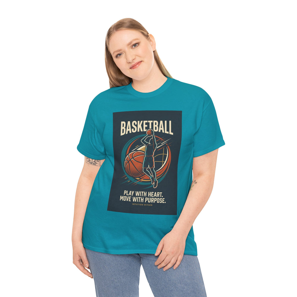 Play with Heart, Move with Purpose Basketball T-Shirt