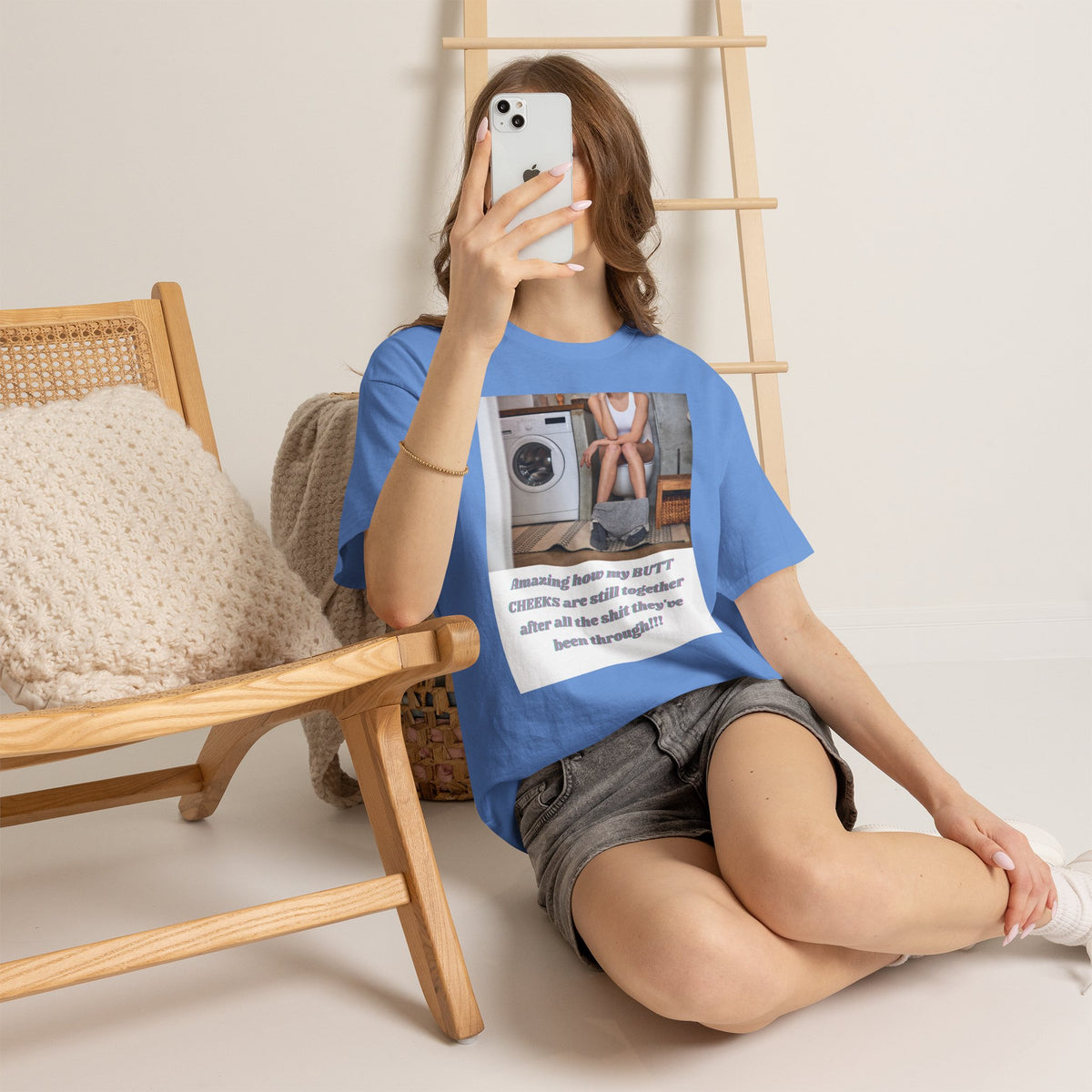 Still Together Bathroom Humor Tee – Female Design, Front Print | Intuition Within