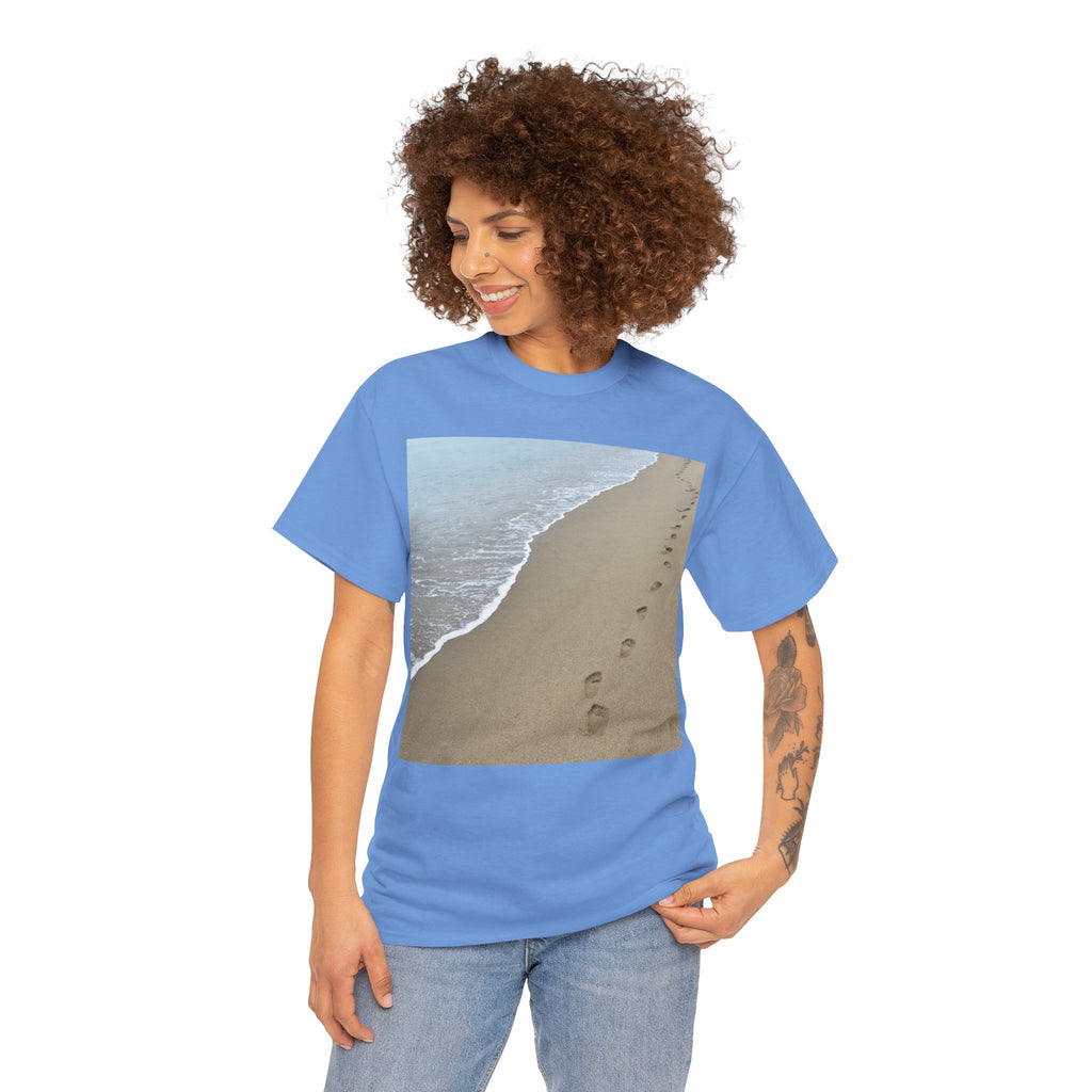 Beach Footprints Coastal Photo Tee – Front Print | Intuition Within